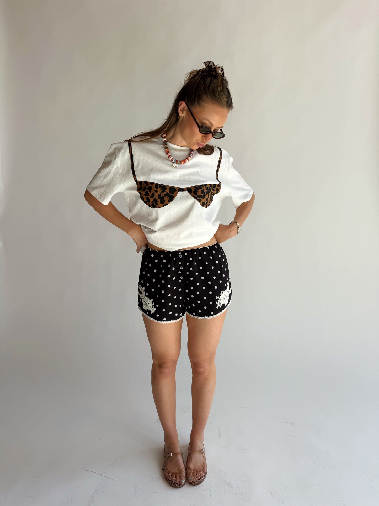 Polka Dot Lace Shorts