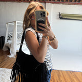 Fringe and Studs Handbag