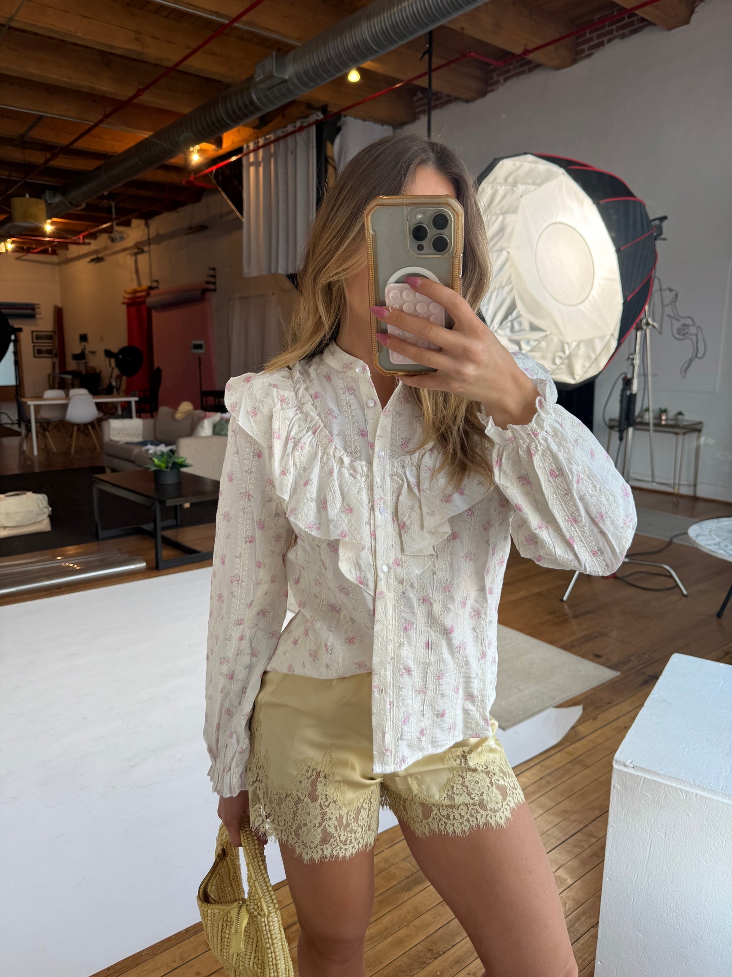 Butter Yellow Lace Shorts