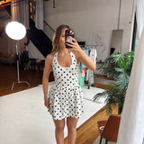 Frida Polka Dot Halter Mini Dress