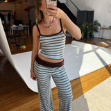Blue Mocha Striped Set