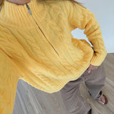 Lemon Cable Knit Sweater