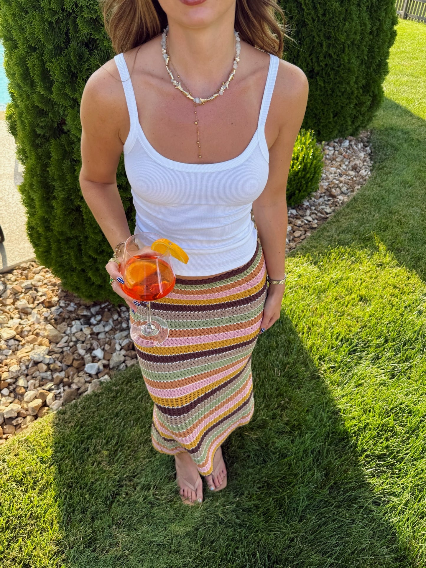Caroline Striped Skirt