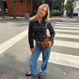 Blue Plaid Blouse
