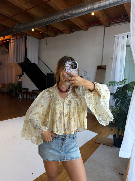 Yellow Floral Blouse
