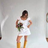 Kara Baby Doll Dress (White)
