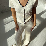 Cream Knit Lounge Set