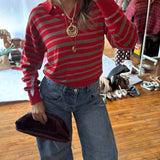 Katherine Striped Polo Sweater