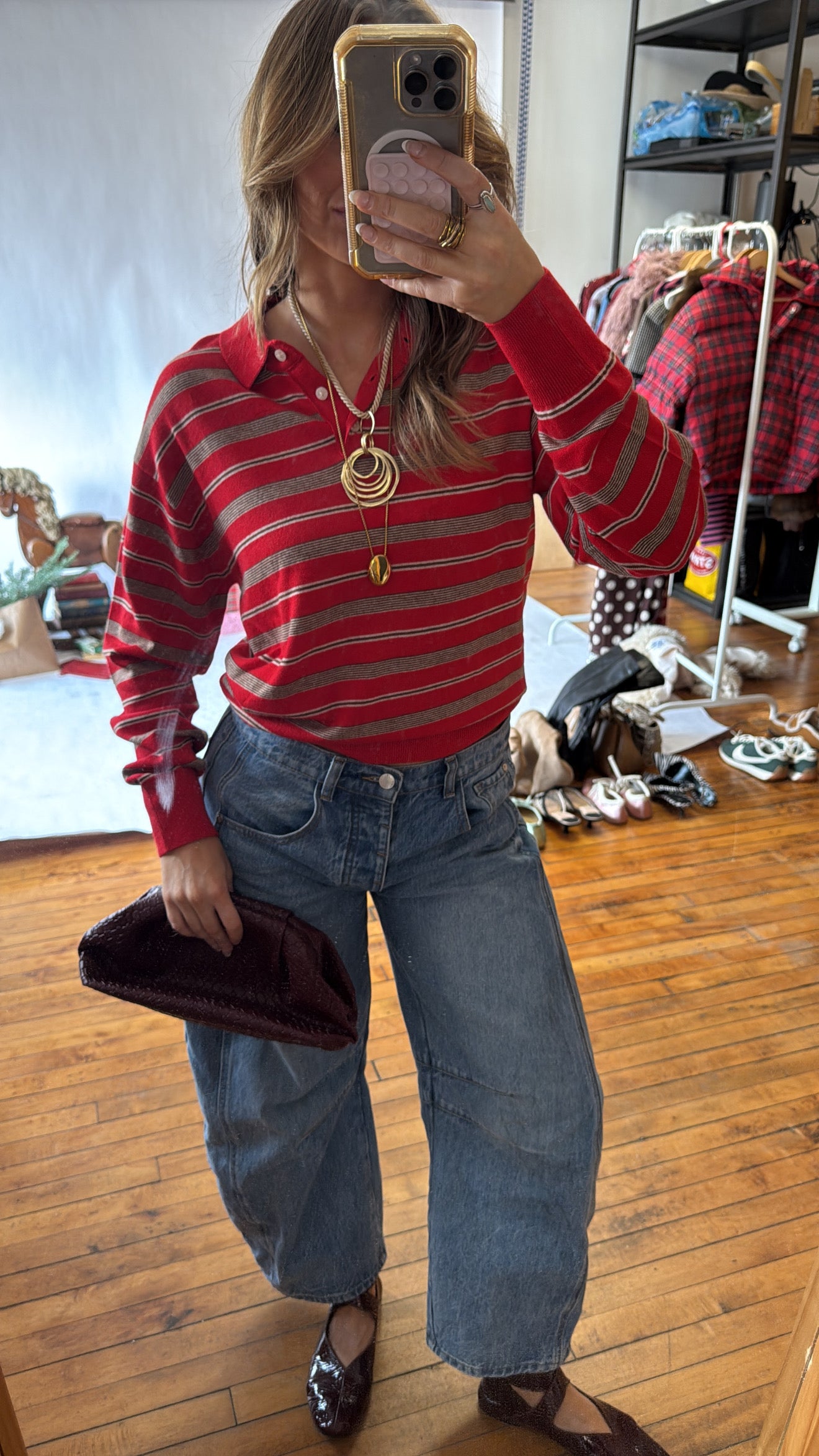 Katherine Striped Polo Sweater