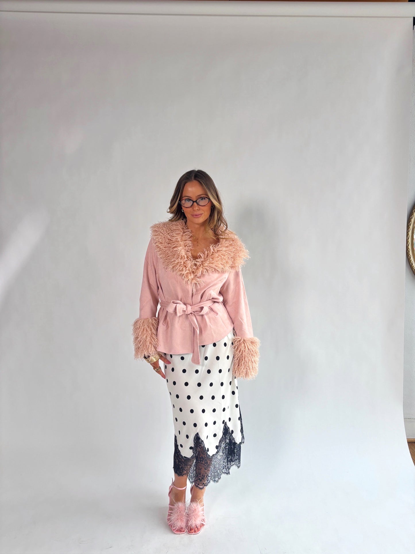 Chic Polka Dot Midi Skirt