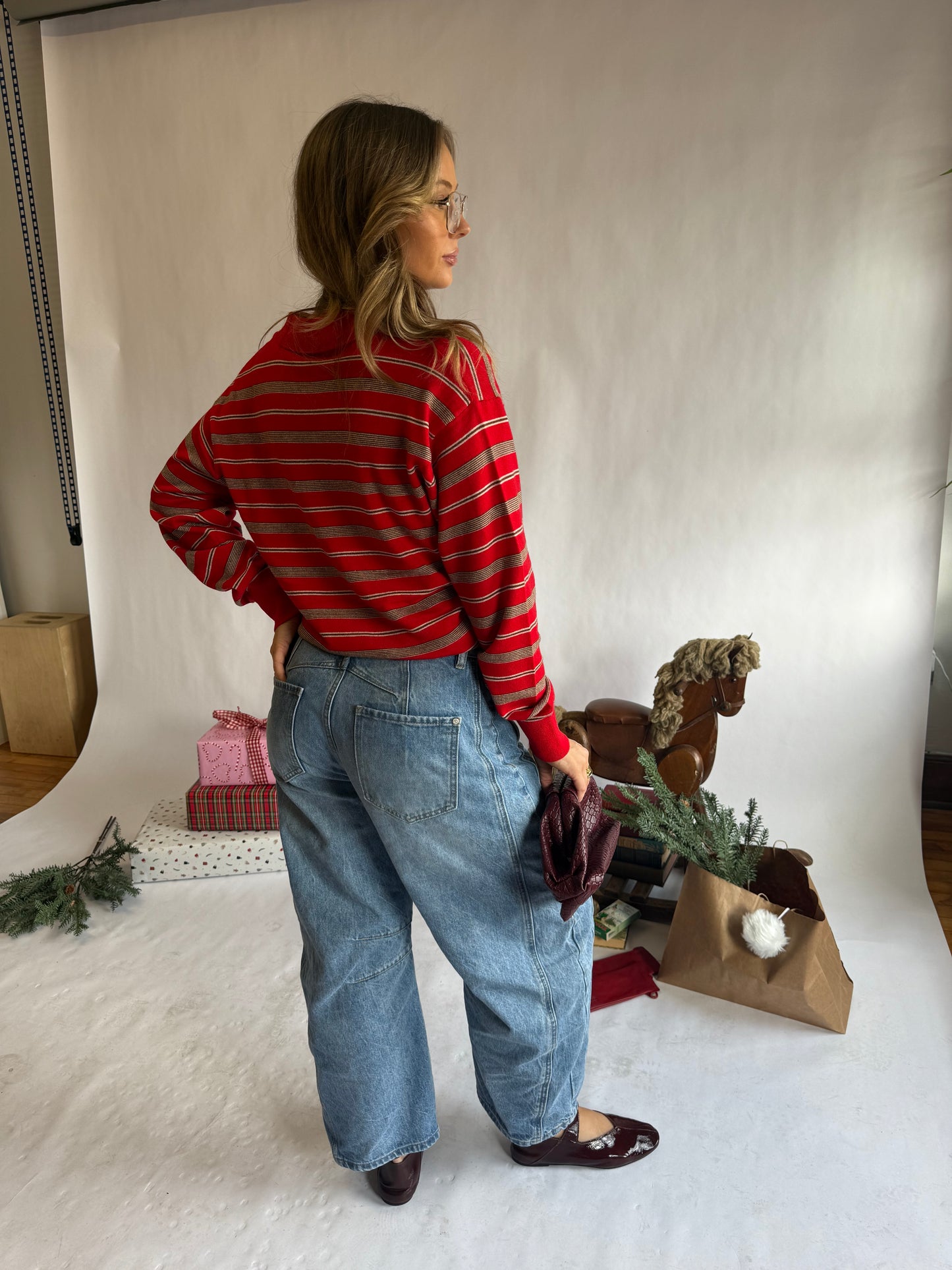 Katherine Striped Polo Sweater