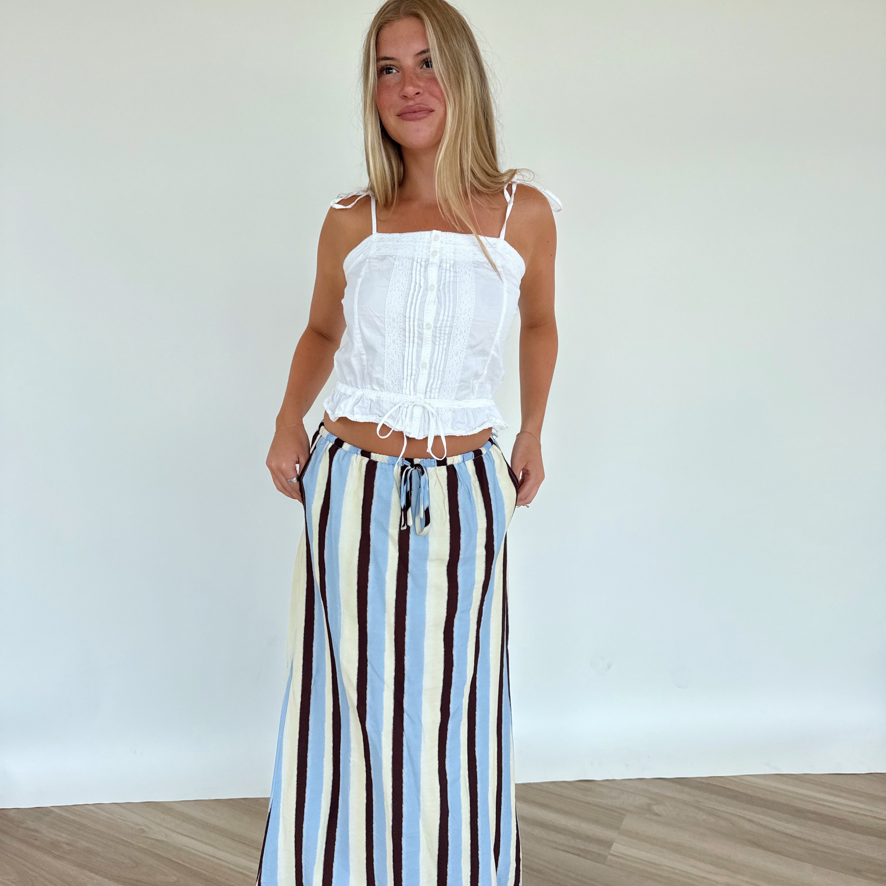 Cocoa Striped Skirt