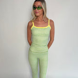 Sporty Double Layer Leggings (PLAID)