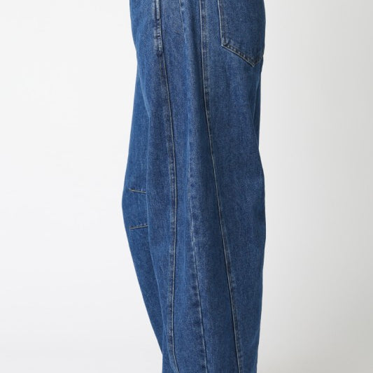 Dark Denim Barrel Pants