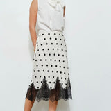 Chic Polka Dot Midi Skirt