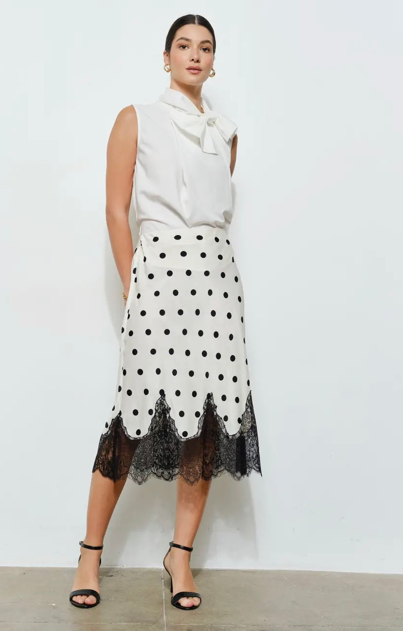 Chic Polka Dot Midi Skirt