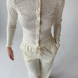 Floral Button Front Long Sleeve