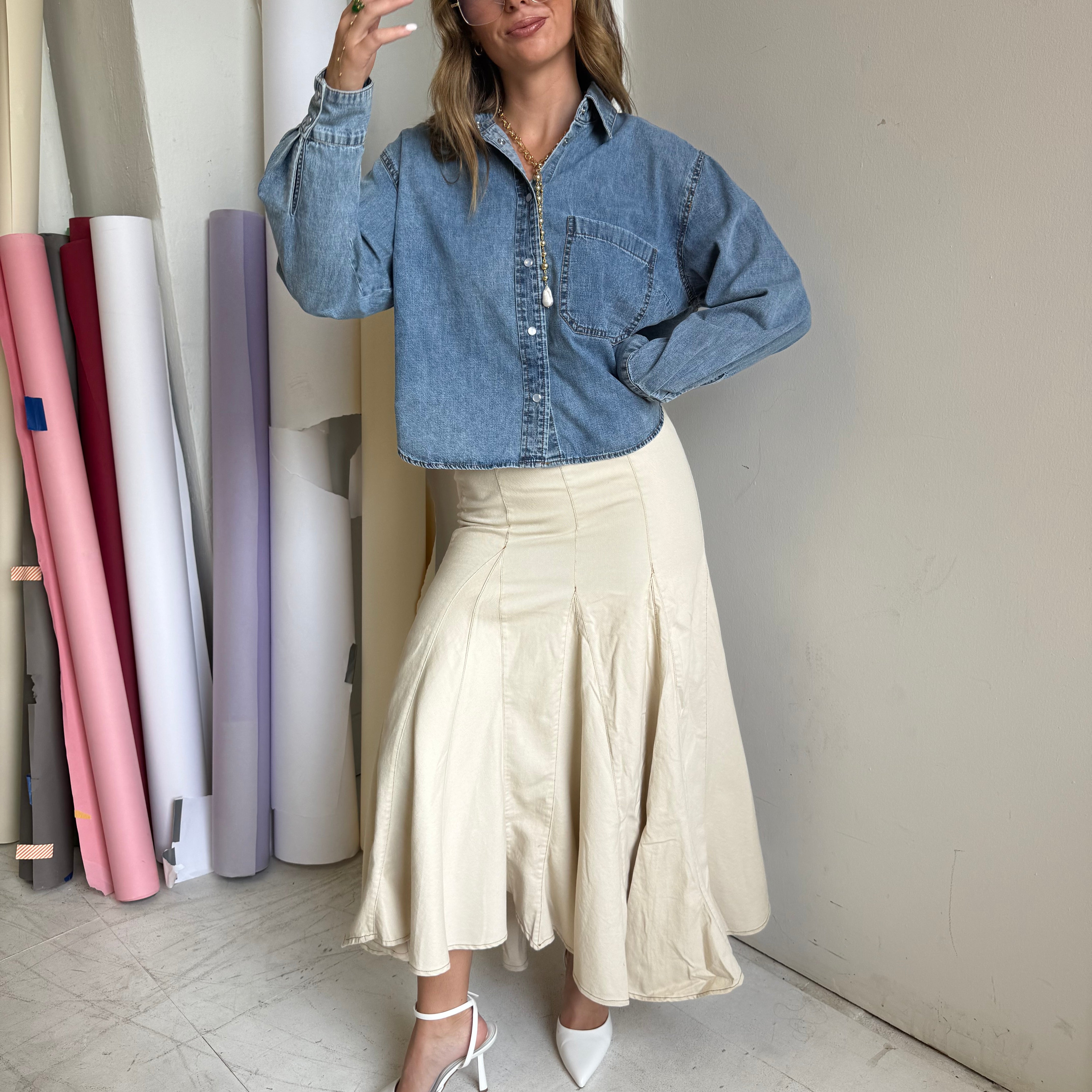 Sallie Maxi Skirt (Cream)