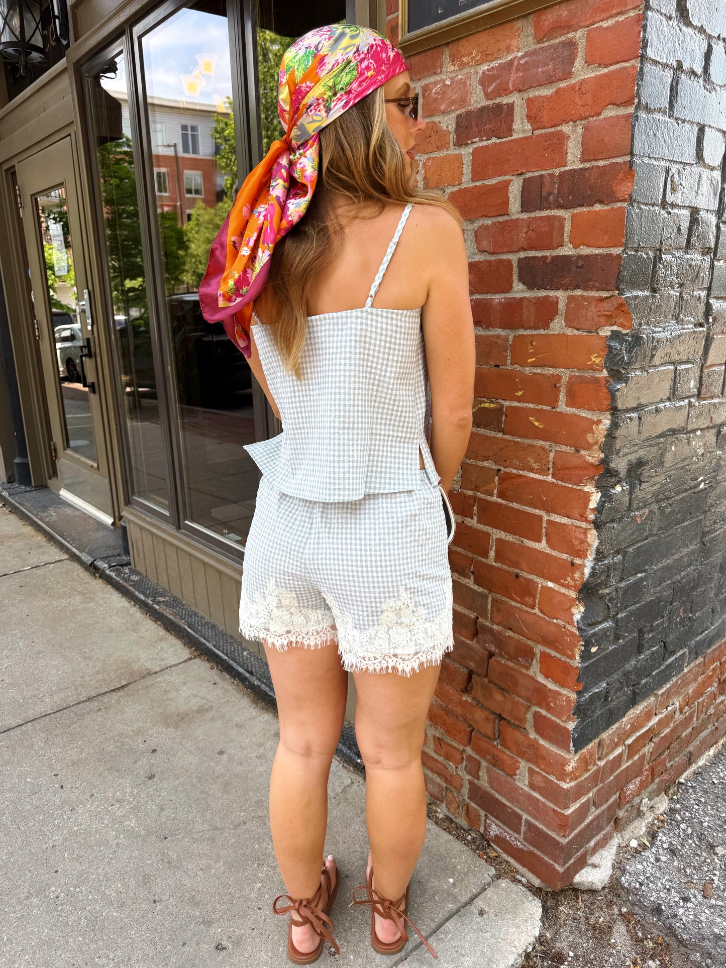 Sage Gingham Shorts