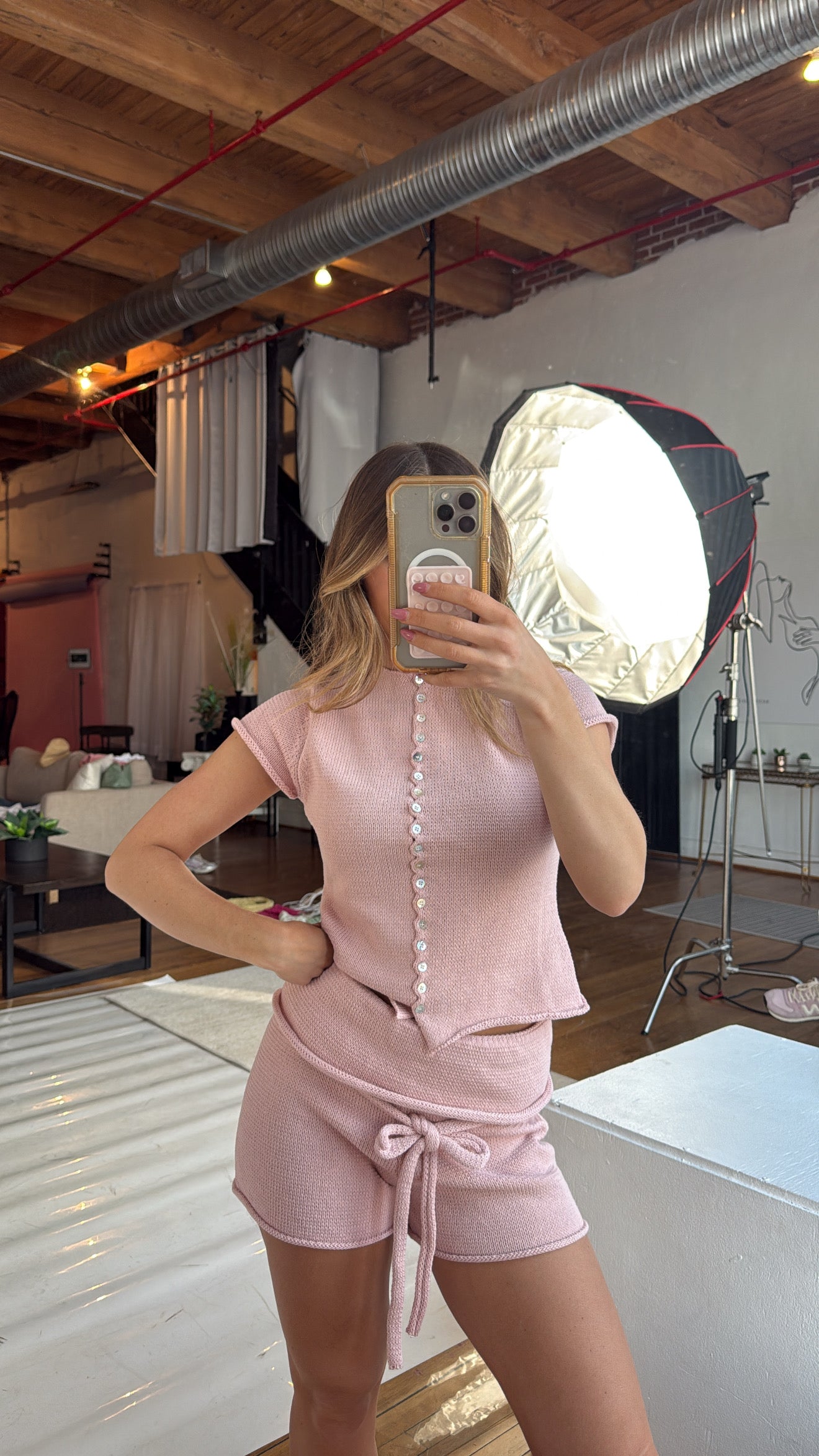 Lilliana Pink Knit Set