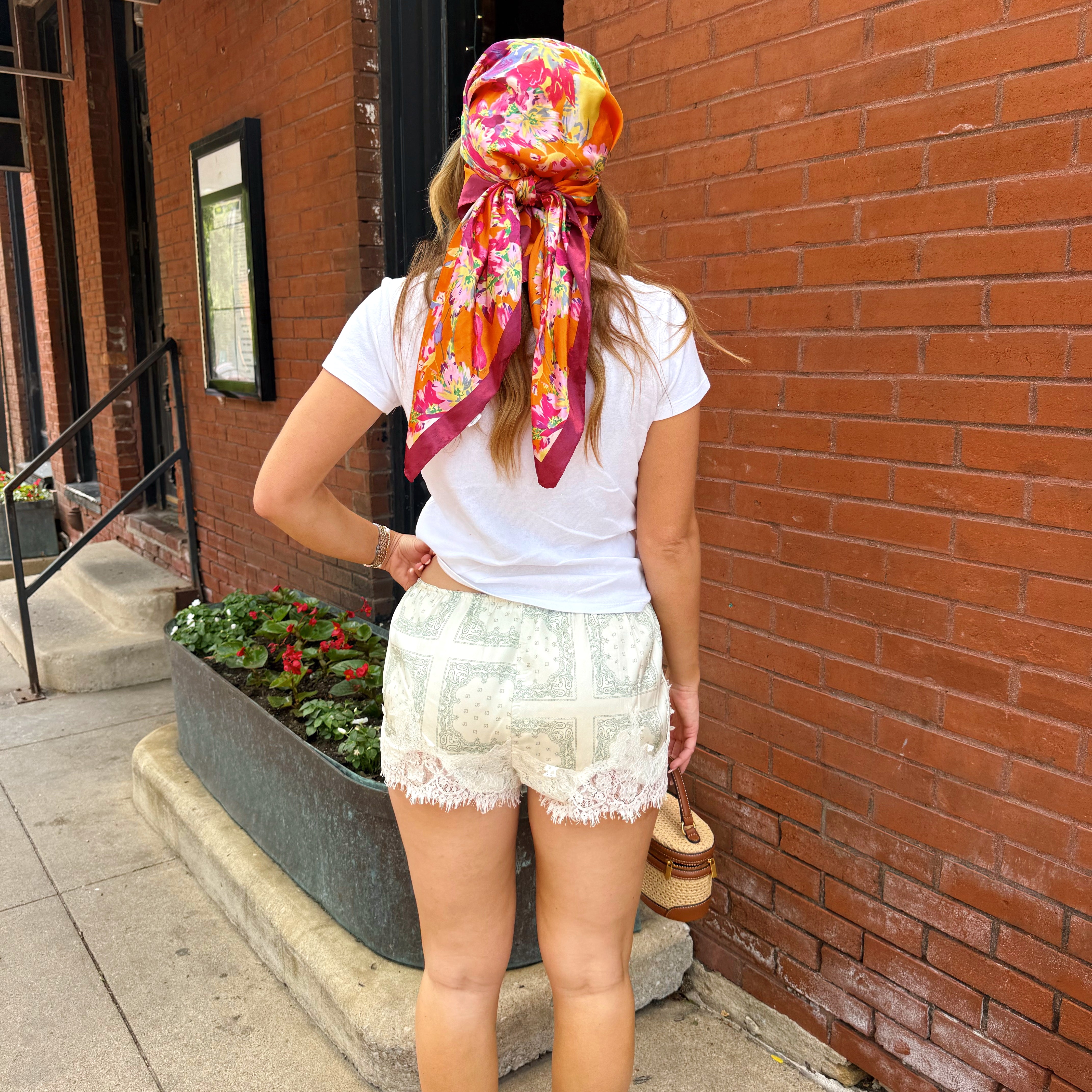 Green Paisley Shorts