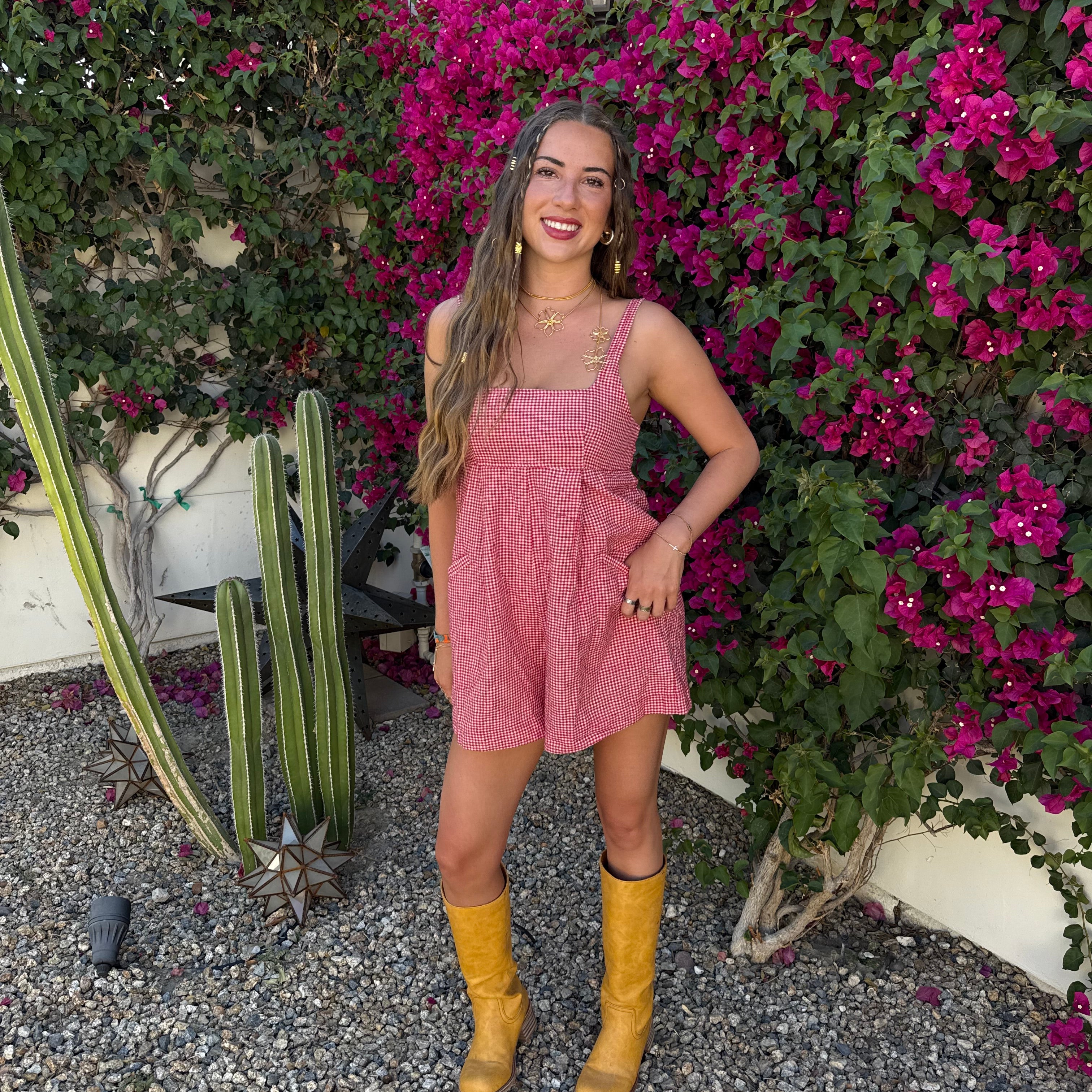 Pocket Gingham Romper
