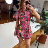 Spring Floral Puff Sleeve Mini