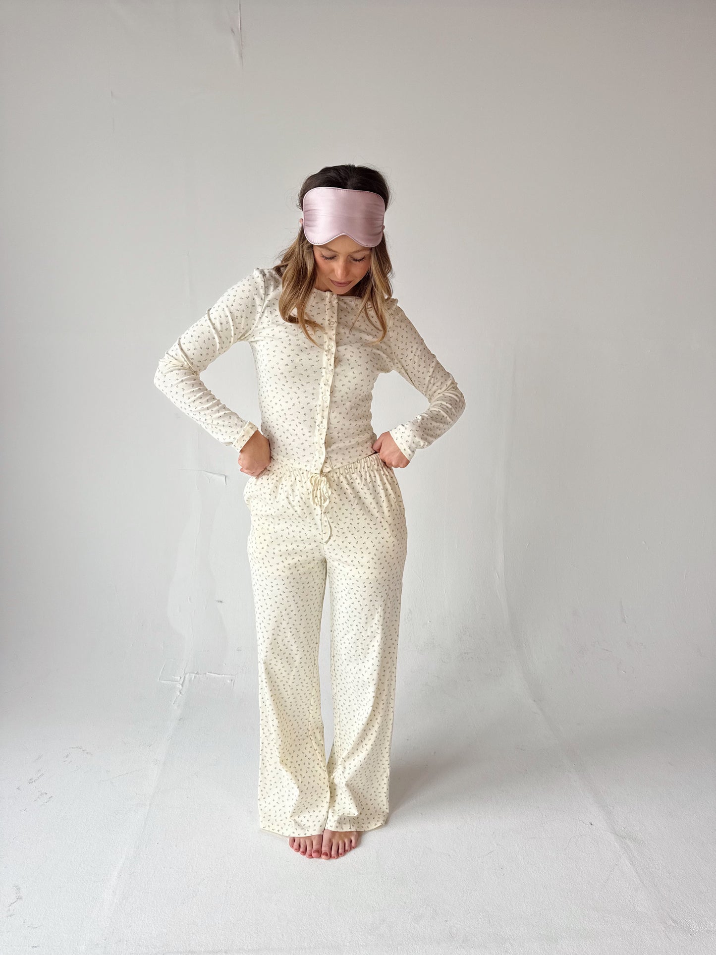 Floral Button Front Long Sleeve