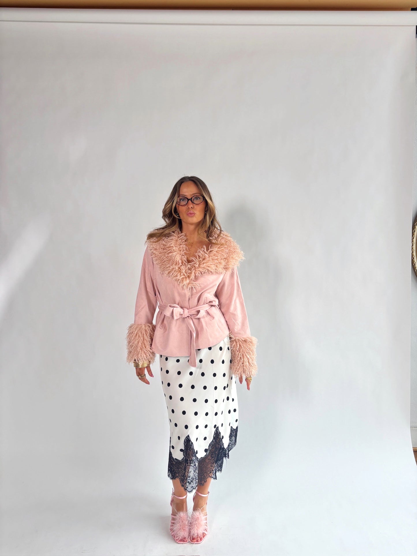 Chic Polka Dot Midi Skirt