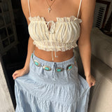 Eyelit Ruched Crop Top
