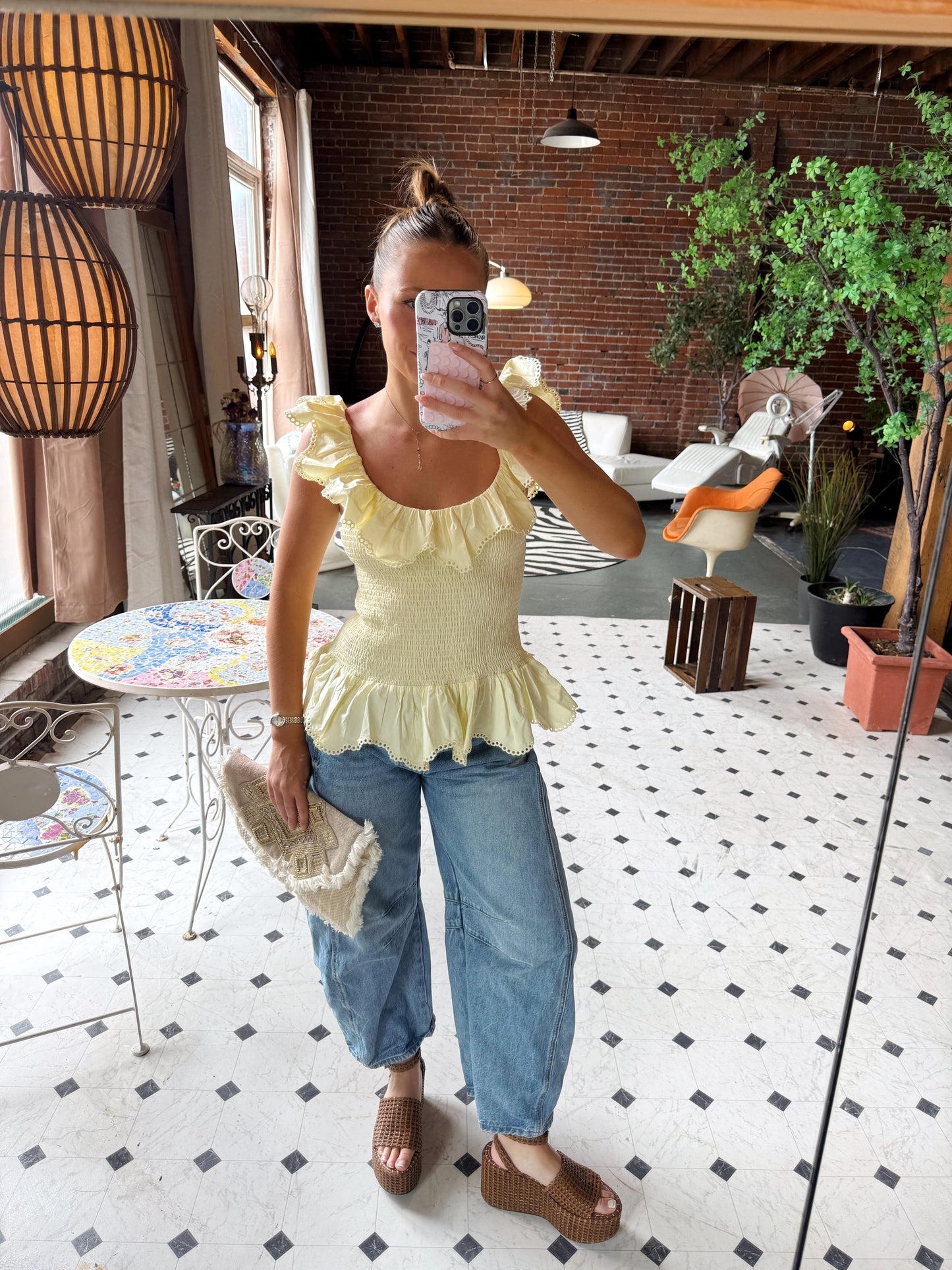 Sunshine Smocked Ruffle Top