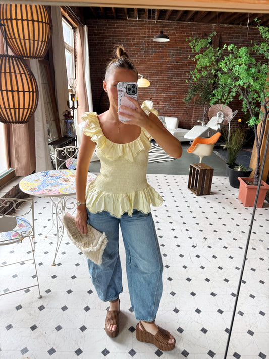 Sunshine Smocked Ruffle Top