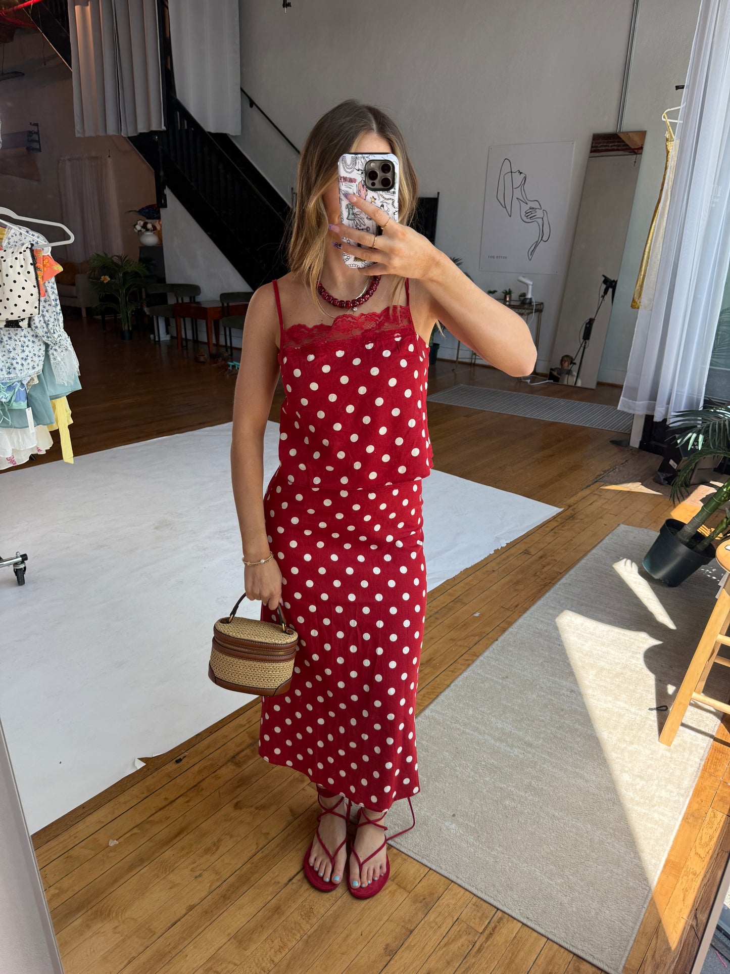 Red Lara Polka Dot Set