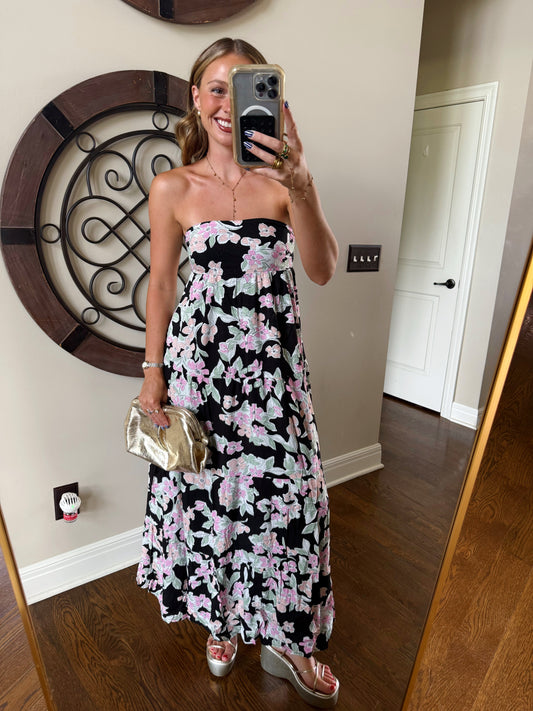 Floral Dot Print Maxi