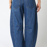Dark Denim Barrel Pants