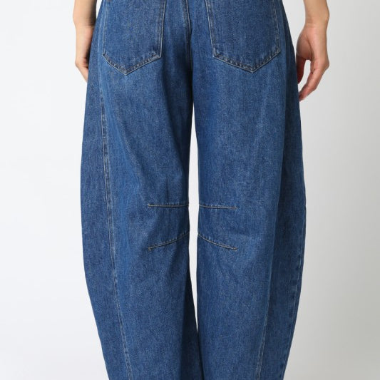 Dark Denim Barrel Pants