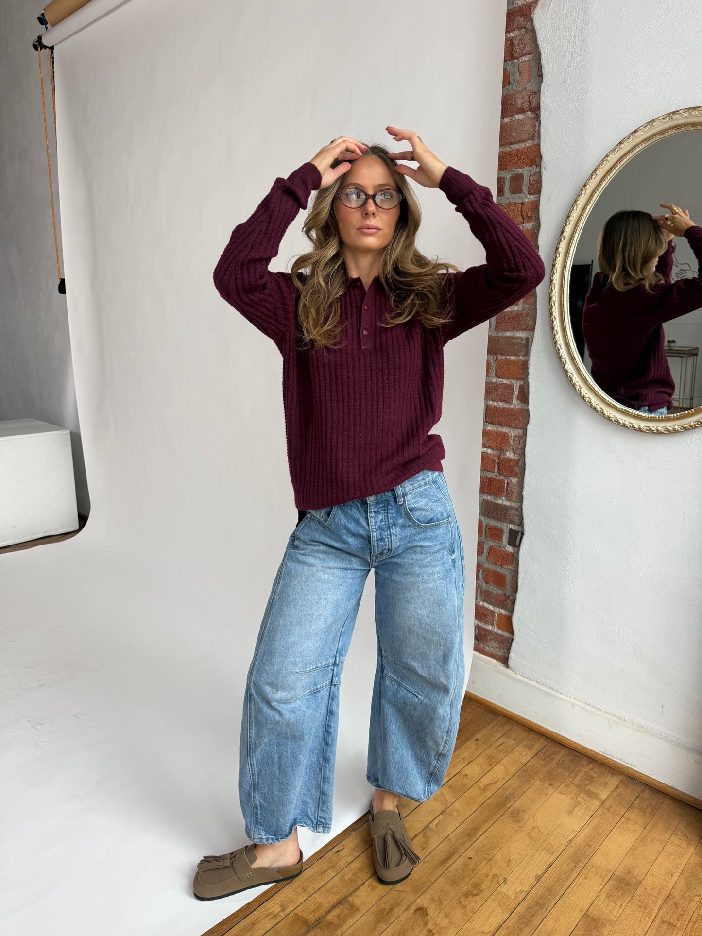 Collared Cherry Sweater