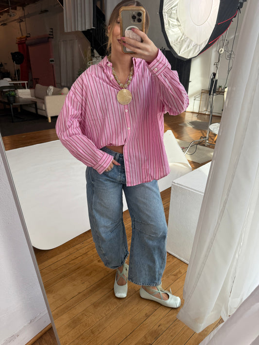 Pink Striped Button Down