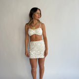 White Sequin Mini Set