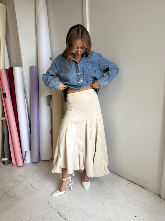Sallie Maxi Skirt (Cream)
