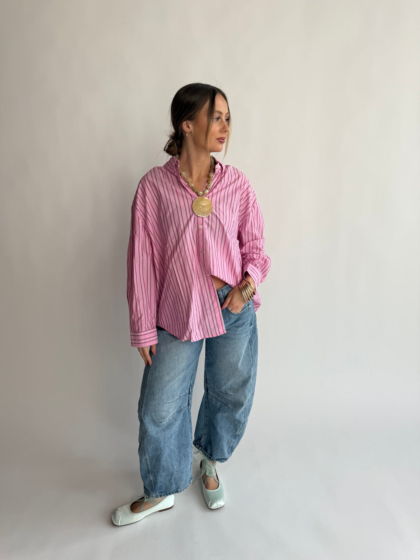 Pink Striped Button Down