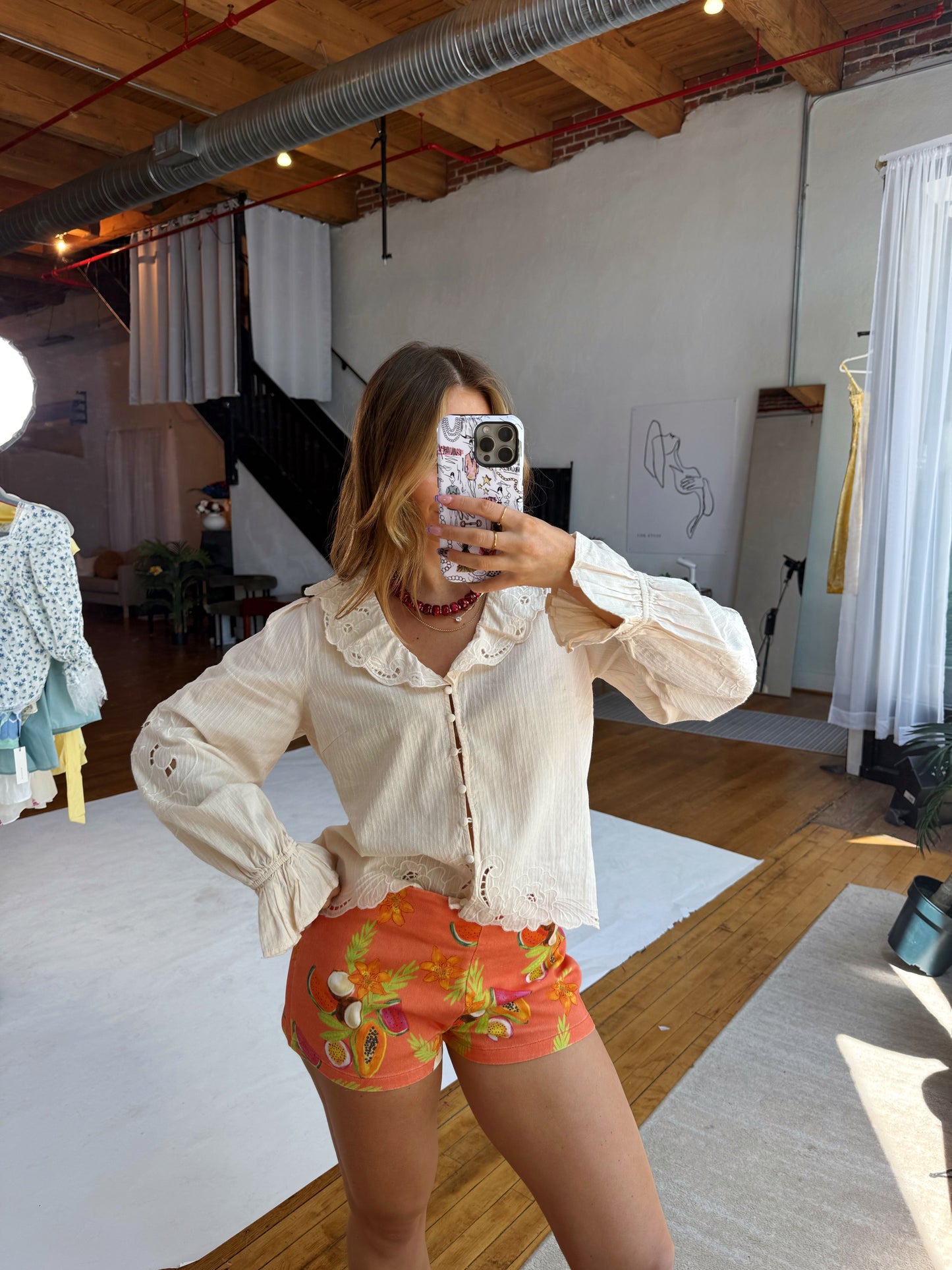 Vanilla Eyelet Blouse