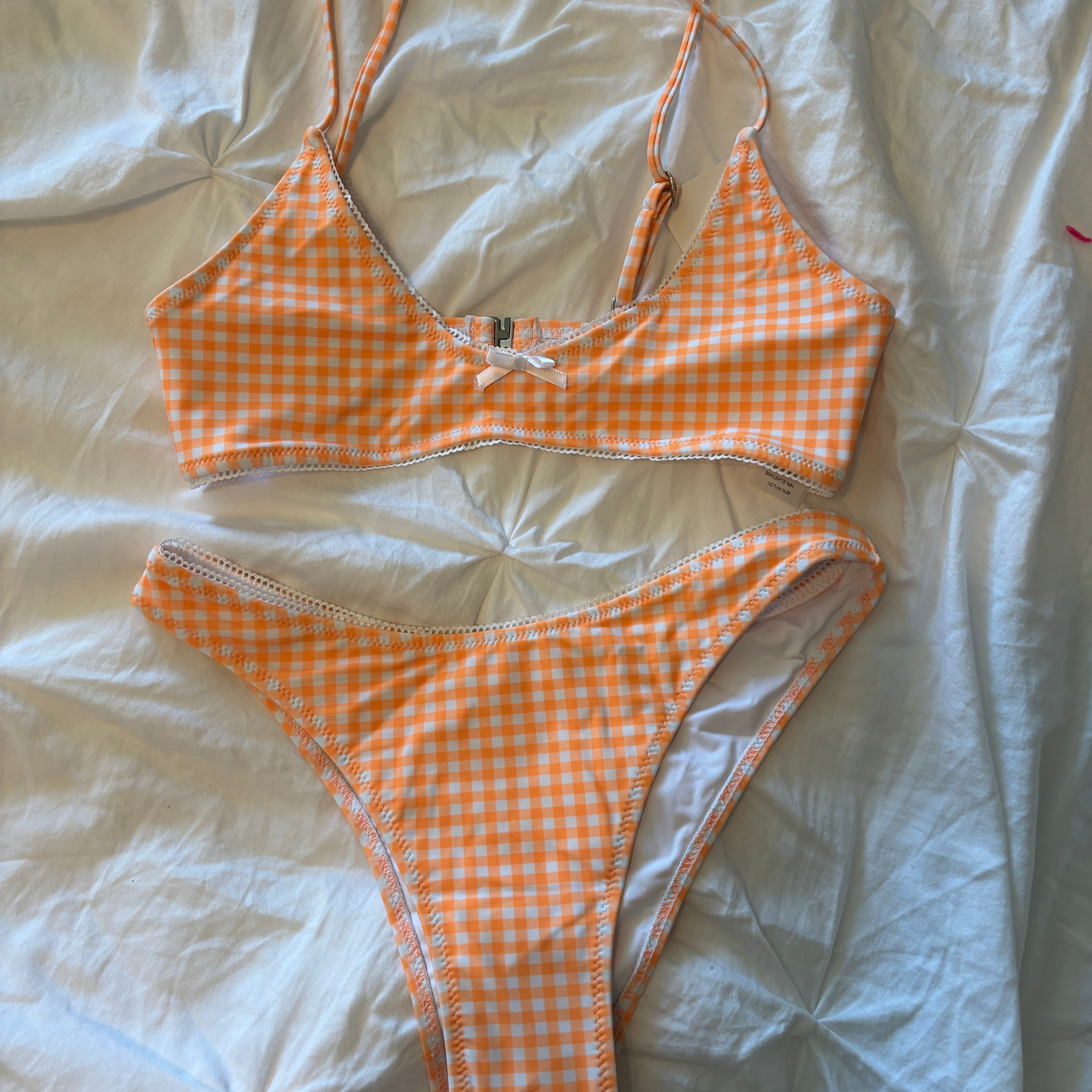 Orange Checker Swim Set