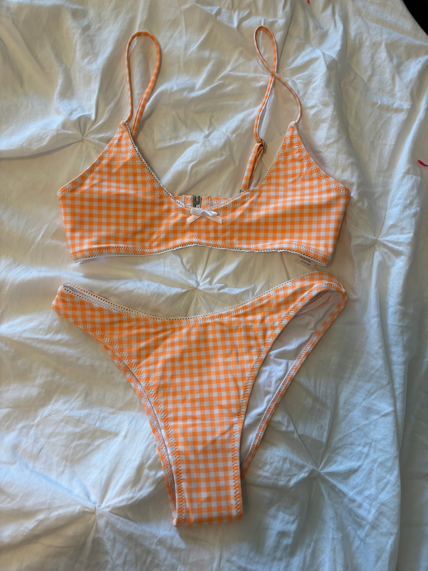 Orange Checker Swim Set