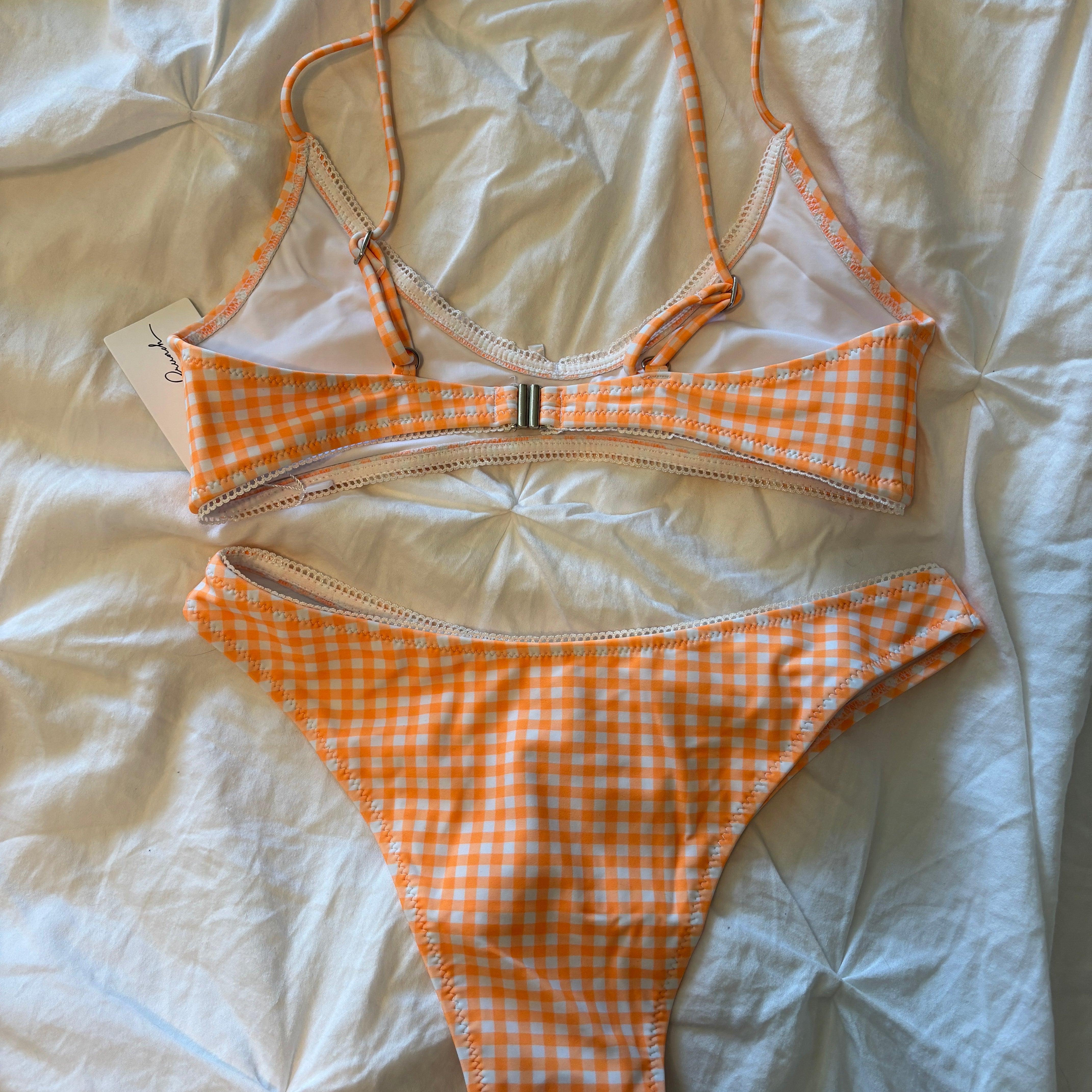 Orange Checker Swim Set