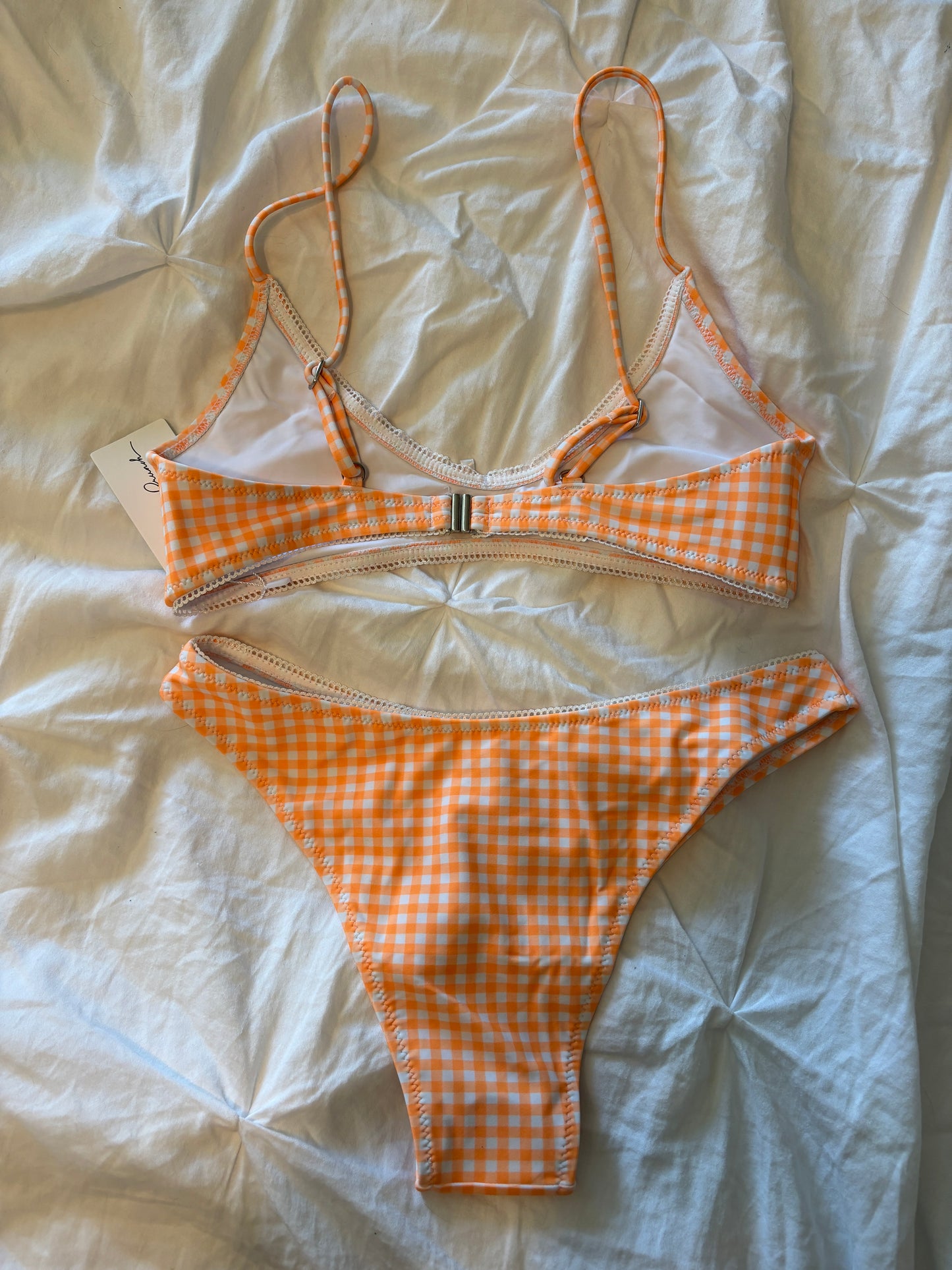 Orange Checker Swim Set